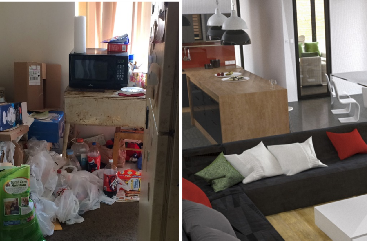 realistic messy house