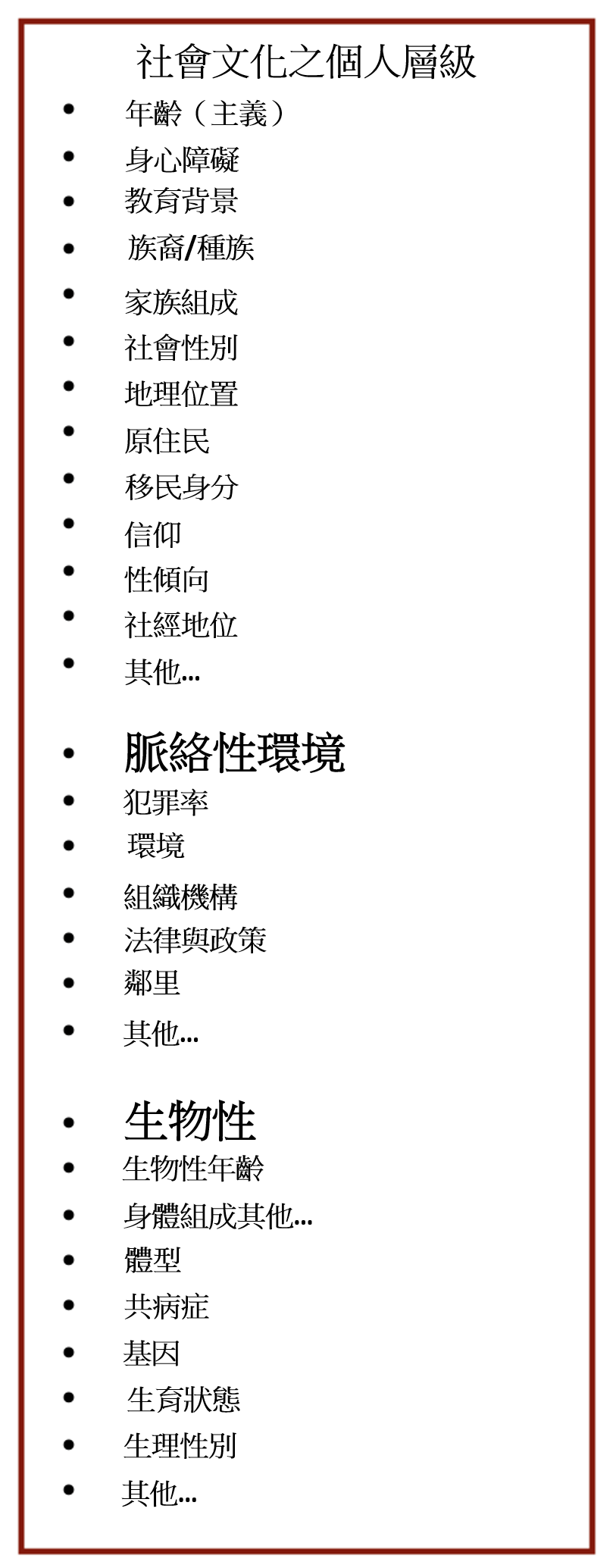 factors to consider in an intersection analysis may include
